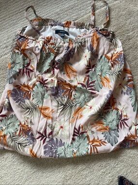 DREW Floral A-Line top in Pink with Mint, Orange & Purple Accents